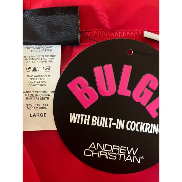 Andrew Christian Bulge C-Ring Trunk Red Large - Picture 5 of 12